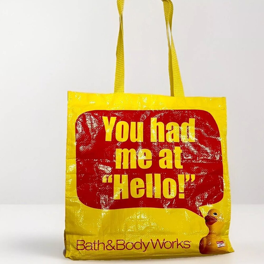 Bath and & Body Works “Lucky Duck” SAS Yellow Tote Bag VINTAGE ITEM Collectors!